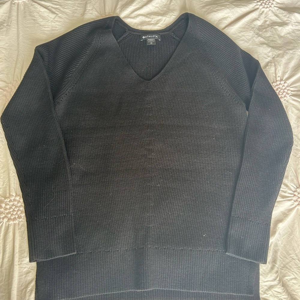 Athleta Black V-Neck Women's Sweater